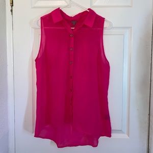 Pink button up blouse